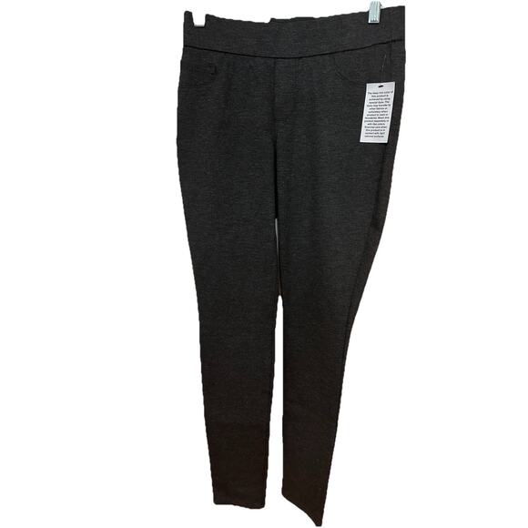 NINE WEST *NEW* Jeans Charcoal Heidi-Pull On Skinny Denim Jeggings Pants Size 2 - Picture 1 of 9